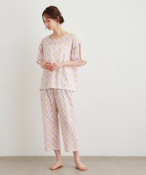 LAURA ASHLEY / ローラ アシュレイ ルームウェア | チェドウェル スカーヴズ柄 アムンゼン生地スリープウェア | 詳細7