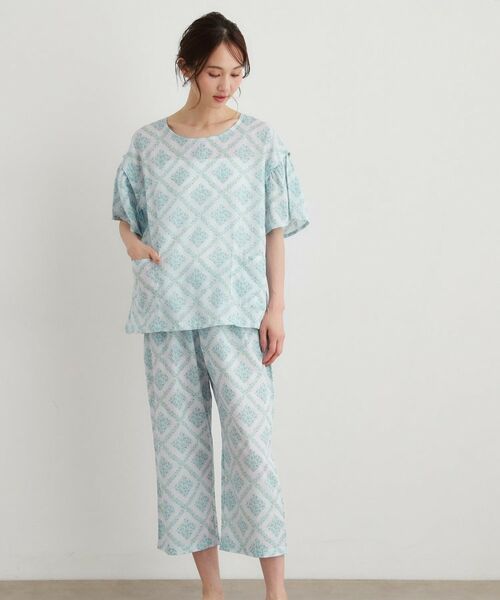 LAURA ASHLEY / ローラ アシュレイ ルームウェア | チェドウェル スカーヴズ柄 アムンゼン生地スリープウェア（ブルー(191)）