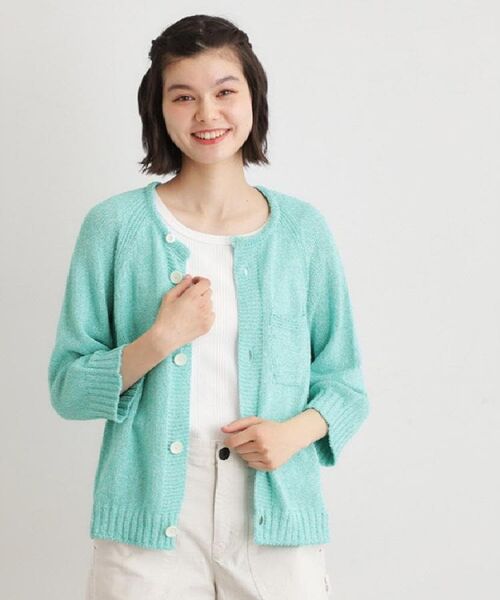LAURA ASHLEY / ローラ アシュレイ カーディガン・ボレロ | 【日本製/ワンマイルウエア】ギマブークレーヤーン カーディガン | 詳細16