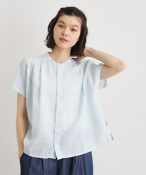 LAURA ASHLEY / ローラ アシュレイ シャツ・ブラウス | 【日本製】フレンチリネン ブラウス（ブルー(391)）