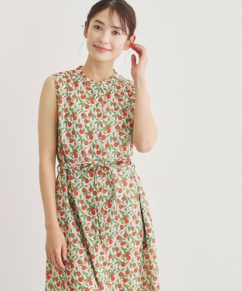 LAURA ASHLEY / ローラ アシュレイ ロング・マキシ丈ワンピース | 【2WAY/防シワ】デラ オレンジズ柄 ワンピース | 詳細1