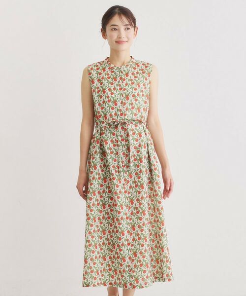 LAURA ASHLEY / ローラ アシュレイ ロング・マキシ丈ワンピース | 【2WAY/防シワ】デラ オレンジズ柄 ワンピース | 詳細11