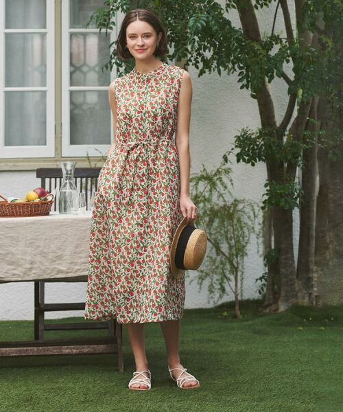 LAURA ASHLEY / ローラ アシュレイ ロング・マキシ丈ワンピース | 【2WAY／防シワ】デラ オレンジズ柄 ワンピース | 詳細23