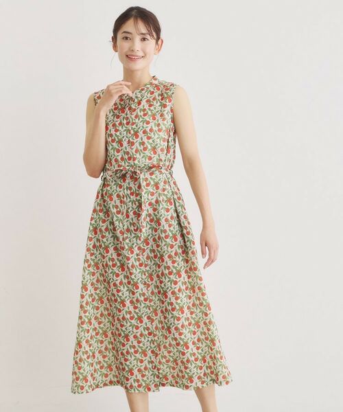 LAURA ASHLEY / ローラ アシュレイ ロング・マキシ丈ワンピース | 【2WAY/防シワ】デラ オレンジズ柄 ワンピース | 詳細3