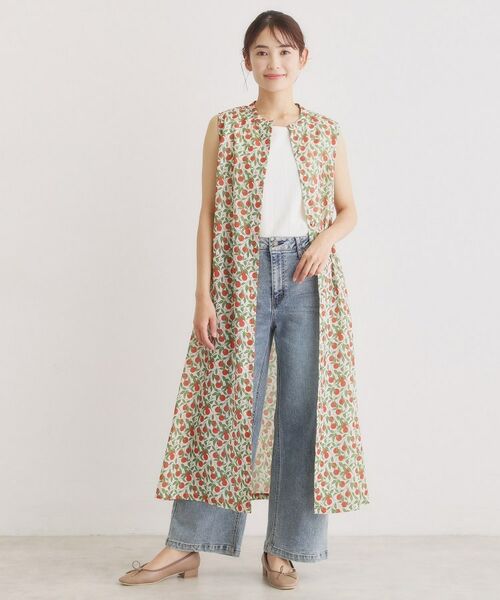 LAURA ASHLEY / ローラ アシュレイ ロング・マキシ丈ワンピース | 【2WAY/防シワ】デラ オレンジズ柄 ワンピース | 詳細5