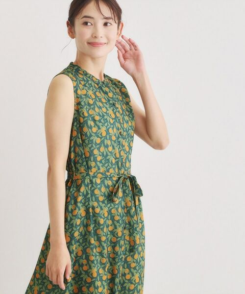 LAURA ASHLEY / ローラ アシュレイ ロング・マキシ丈ワンピース | 【2WAY/防シワ】デラ オレンジズ柄 ワンピース | 詳細7