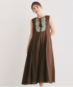LAURA ASHLEY / ローラ アシュレイ ロング・マキシ丈ワンピース | 【コットン100％】刺繍入りワンピース