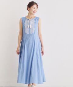 LAURA ASHLEY / ローラ アシュレイ ロング・マキシ丈ワンピース | 【コットン100％】刺繍入りワンピース