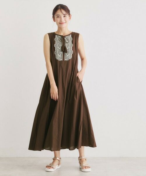LAURA ASHLEY / ローラ アシュレイ ロング・マキシ丈ワンピース | 【コットン100％】刺繍入りワンピース | 詳細7