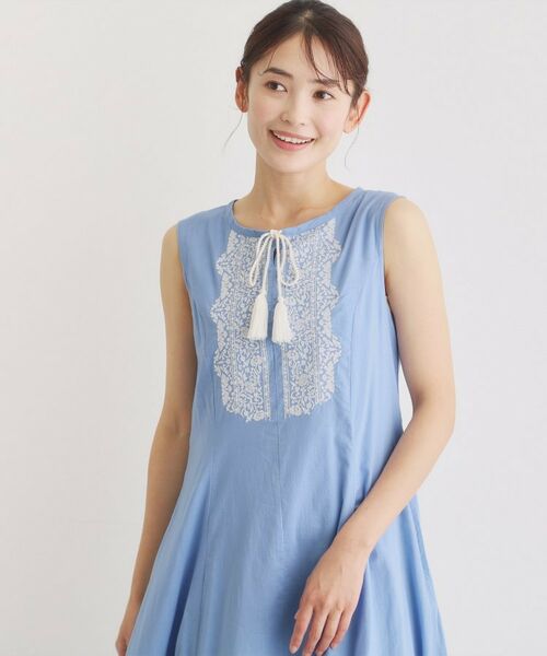 LAURA ASHLEY / ローラ アシュレイ ロング・マキシ丈ワンピース | 【コットン100％】刺繍入りワンピース | 詳細9