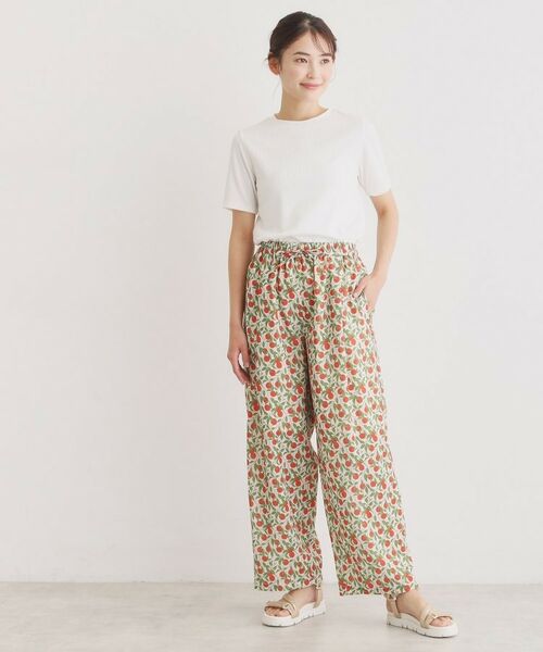 LAURA ASHLEY / ローラ アシュレイ パンツ | 【防シワ／ウエストゴム仕様／同柄アイテムあり】デラ オレンジズ柄 パンツ | 詳細2