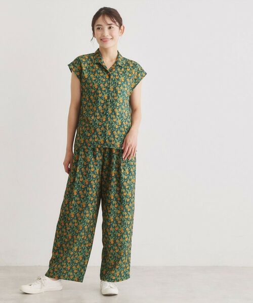 LAURA ASHLEY / ローラ アシュレイ パンツ | 【防シワ／ウエストゴム仕様／同柄アイテムあり】デラ オレンジズ柄 パンツ | 詳細6