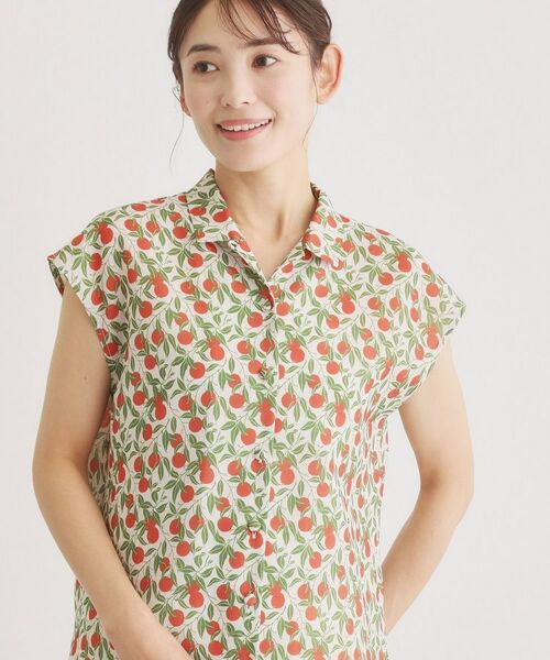 LAURA ASHLEY / ローラ アシュレイ シャツ・ブラウス | 【防シワ／同柄アイテムあり】デラ オレンジズ柄 ブラウス | 詳細1