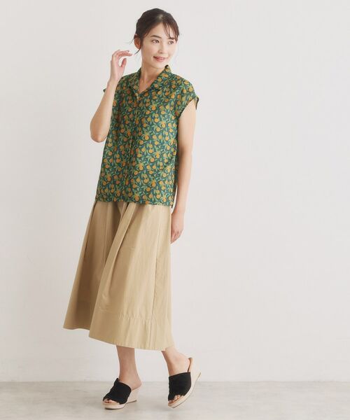 LAURA ASHLEY / ローラ アシュレイ シャツ・ブラウス | 【防シワ／同柄アイテムあり】デラ オレンジズ柄 ブラウス | 詳細10