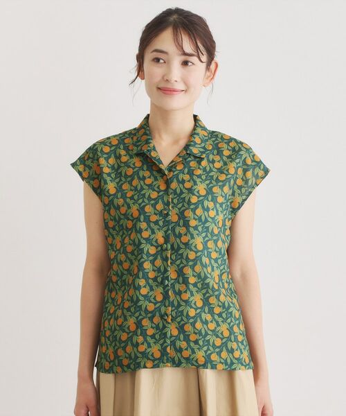 LAURA ASHLEY / ローラ アシュレイ シャツ・ブラウス | 【防シワ／同柄アイテムあり】デラ オレンジズ柄 ブラウス | 詳細12
