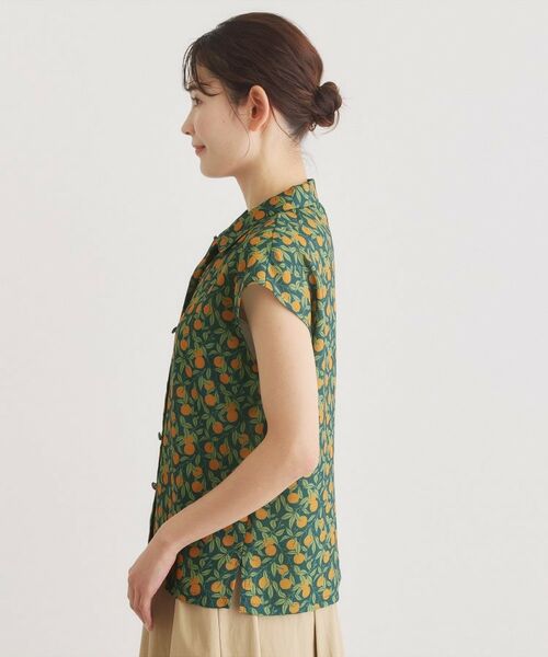 LAURA ASHLEY / ローラ アシュレイ シャツ・ブラウス | 【防シワ／同柄アイテムあり】デラ オレンジズ柄 ブラウス | 詳細13