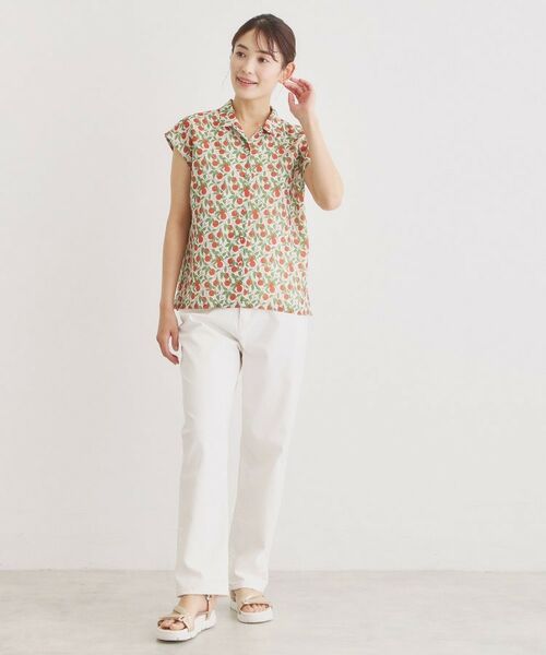 LAURA ASHLEY / ローラ アシュレイ シャツ・ブラウス | 【防シワ／同柄アイテムあり】デラ オレンジズ柄 ブラウス | 詳細3