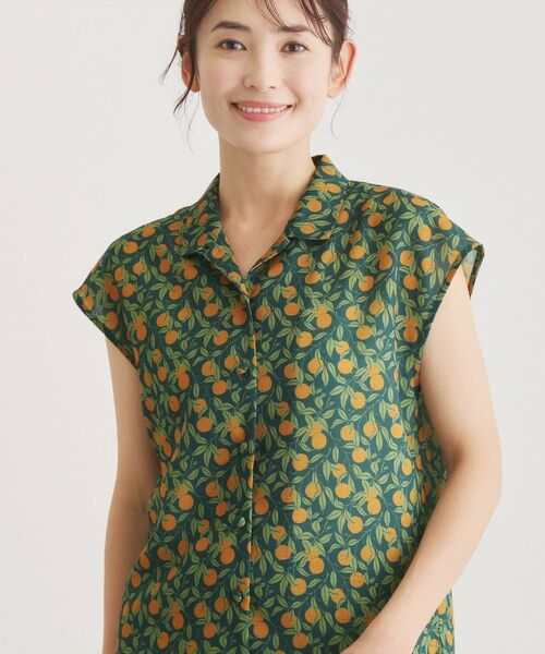 LAURA ASHLEY / ローラ アシュレイ シャツ・ブラウス | 【防シワ／同柄アイテムあり】デラ オレンジズ柄 ブラウス | 詳細5