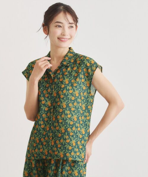 LAURA ASHLEY / ローラ アシュレイ シャツ・ブラウス | 【防シワ／同柄アイテムあり】デラ オレンジズ柄 ブラウス | 詳細6