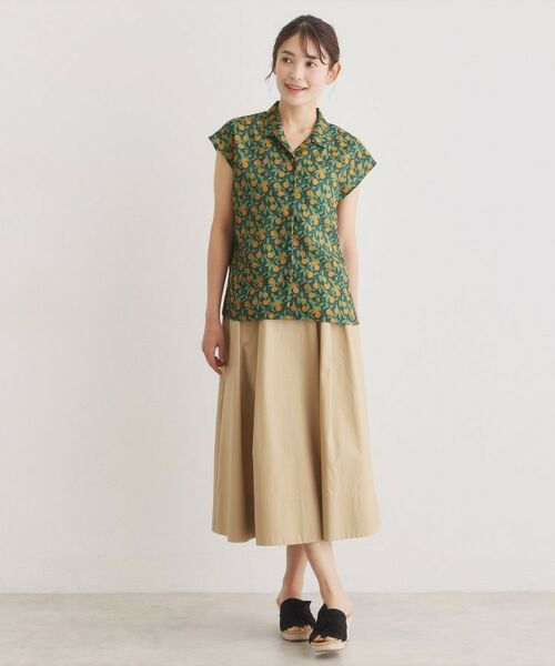 LAURA ASHLEY / ローラ アシュレイ シャツ・ブラウス | 【防シワ／同柄アイテムあり】デラ オレンジズ柄 ブラウス | 詳細9