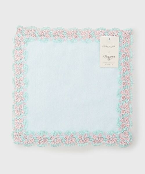 LAURA ASHLEY / ローラ アシュレイ ハンカチ | 近沢レース店×ローラ アシュレイ クチュールローズ レース タオルハンカチ（ブルー(091)）