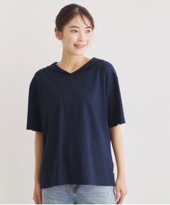 LAURA ASHLEY / ローラ アシュレイ カットソー | 【日本製/ワンマイルウエア】クールローレルスカイコット セーラーカラーシャツ