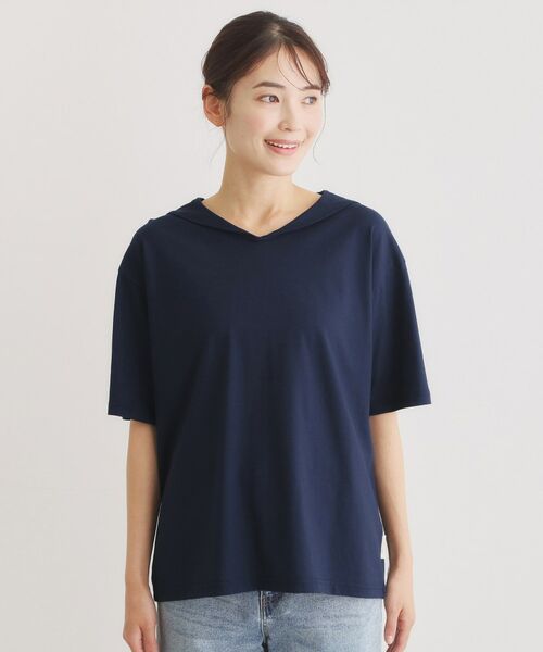 LAURA ASHLEY / ローラ アシュレイ カットソー | 【日本製/ワンマイルウエア】クールローレルスカイコット セーラーカラーシャツ | 詳細5