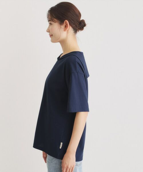 LAURA ASHLEY / ローラ アシュレイ カットソー | 【日本製/ワンマイルウエア】クールローレルスカイコット セーラーカラーシャツ | 詳細6