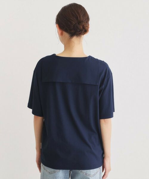 LAURA ASHLEY / ローラ アシュレイ カットソー | 【日本製/ワンマイルウエア】クールローレルスカイコット セーラーカラーシャツ | 詳細7