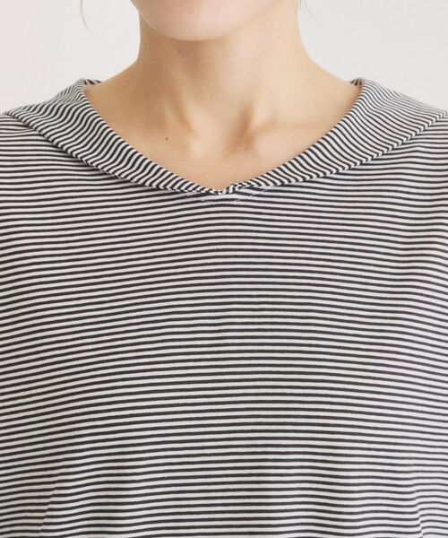 LAURA ASHLEY / ローラ アシュレイ カットソー | 【日本製/ワンマイルウエア】クールローレルスカイコット セーラーカラーボーダーシャツ | 詳細8