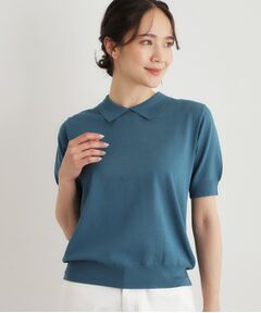 LAURA ASHLEY / ローラ アシュレイ ニット・セーター | 【人気デザイン！新色追加／洗える】衿付きプルオーバーニット