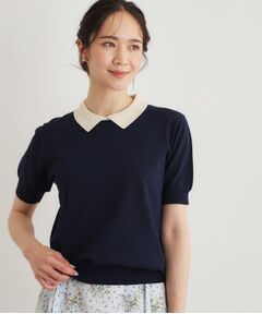 LAURA ASHLEY / ローラ アシュレイ ニット・セーター | 【人気デザイン！新色追加／洗える】衿付きプルオーバーニット