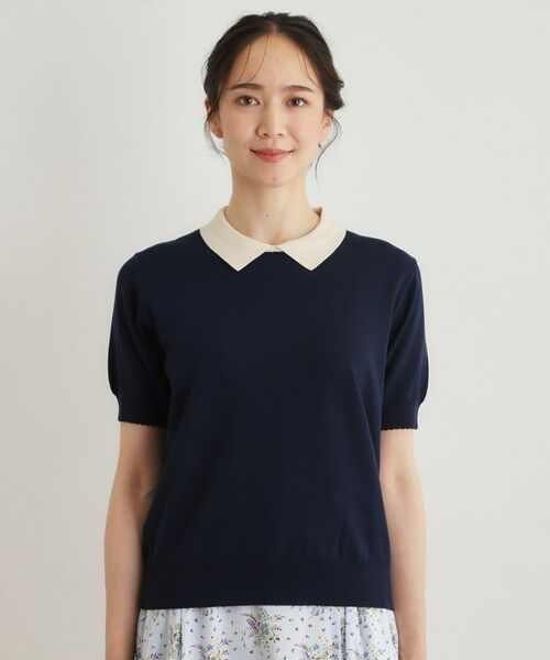 LAURA ASHLEY / ローラ アシュレイ ニット・セーター | 【人気デザイン！新色追加／洗える】衿付きプルオーバーニット | 詳細13