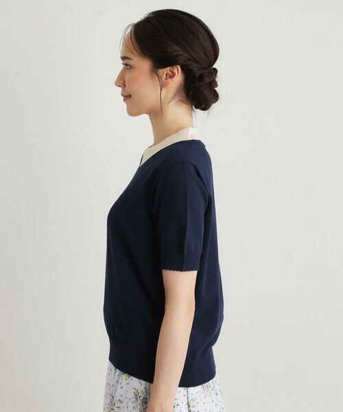 LAURA ASHLEY / ローラ アシュレイ ニット・セーター | 【人気デザイン！新色追加／洗える】衿付きプルオーバーニット | 詳細14