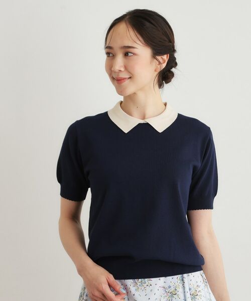 LAURA ASHLEY / ローラ アシュレイ ニット・セーター | 【人気デザイン！新色追加／洗える】衿付きプルオーバーニット | 詳細9