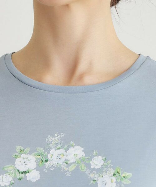 LAURA ASHLEY / ローラ アシュレイ Tシャツ | 【コットン100％／洗える】リースフローラル プリントTシャツ | 詳細16