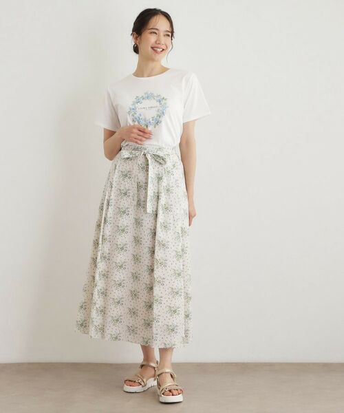 LAURA ASHLEY / ローラ アシュレイ Tシャツ | 【コットン100％／洗える】リースフローラル プリントTシャツ | 詳細3