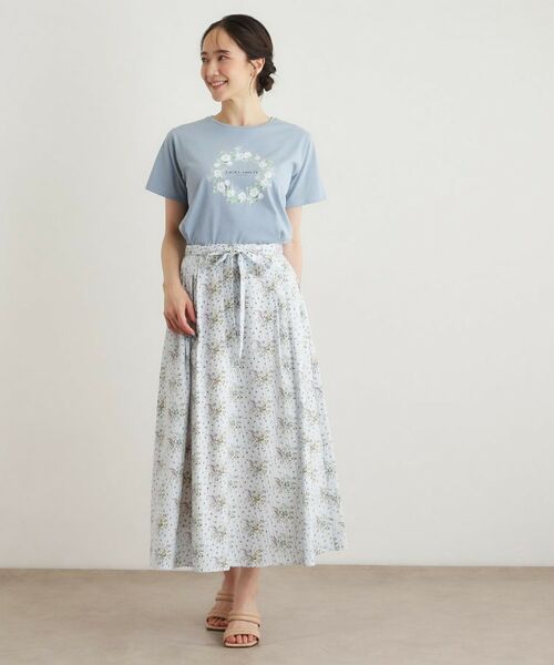 LAURA ASHLEY / ローラ アシュレイ Tシャツ | 【コットン100％／洗える】リースフローラル プリントTシャツ | 詳細6