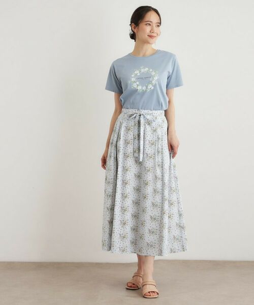 LAURA ASHLEY / ローラ アシュレイ Tシャツ | 【コットン100％／洗える】リースフローラル プリントTシャツ | 詳細7