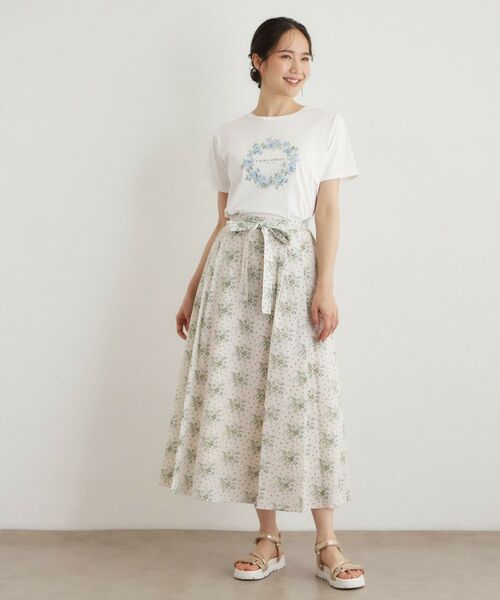 LAURA ASHLEY / ローラ アシュレイ ロング・マキシ丈スカート | 【コットン100％／洗える／ウエストゴム仕様】サジェストン柄スカート | 詳細3
