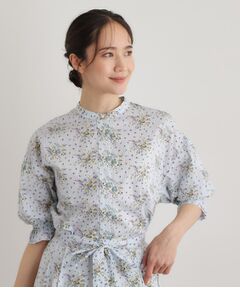 LAURA ASHLEY / ローラ アシュレイ シャツ・ブラウス | 【7分袖／コットン100％／洗える】サジェストン柄ブラウス