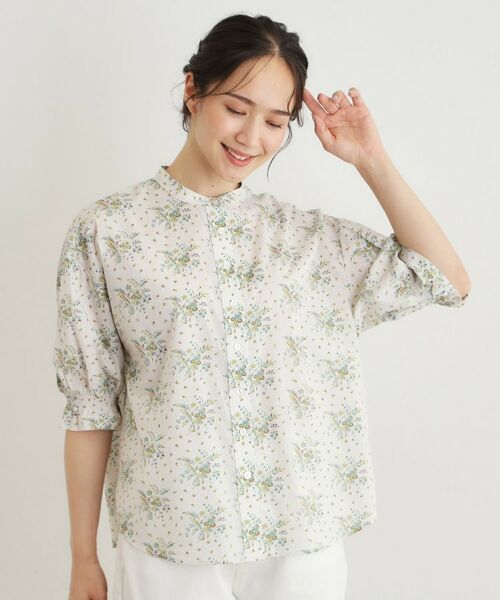 LAURA ASHLEY / ローラ アシュレイ シャツ・ブラウス | 【7分袖／コットン100％／洗える】サジェストン柄ブラウス | 詳細1