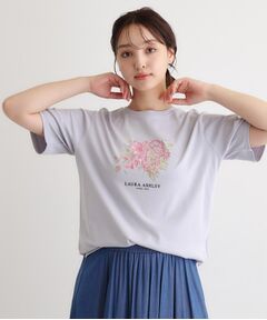 LAURA ASHLEY / ローラ アシュレイ カットソー | 【人気デザイン！汗染み防止／コットン100％】リリス柄 プリントTシャツ