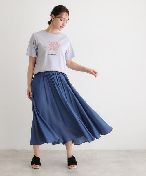 LAURA ASHLEY / ローラ アシュレイ カットソー | 【人気デザイン！汗染み防止／コットン100％】リリス柄 プリントTシャツ | 詳細10
