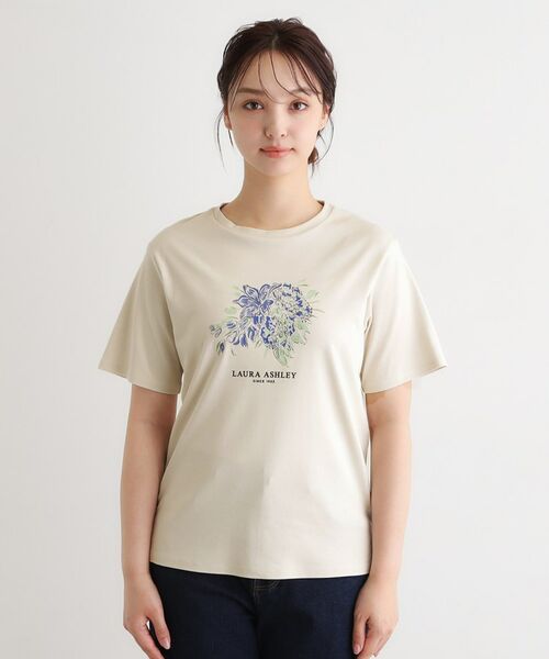 LAURA ASHLEY / ローラ アシュレイ カットソー | 【人気デザイン！汗染み防止／コットン100％】リリス柄 プリントTシャツ | 詳細13