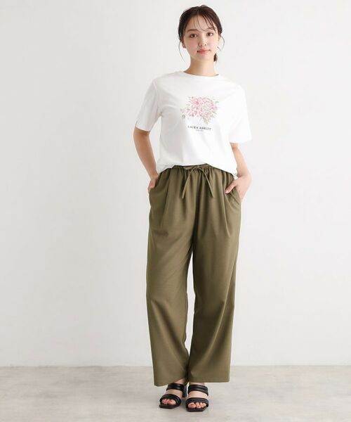 LAURA ASHLEY / ローラ アシュレイ カットソー | 【人気デザイン！汗染み防止／コットン100％】リリス柄 プリントTシャツ | 詳細2