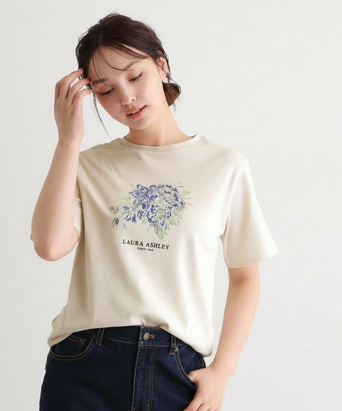 LAURA ASHLEY / ローラ アシュレイ カットソー | 【人気デザイン！汗染み防止／コットン100％】リリス柄 プリントTシャツ | 詳細5