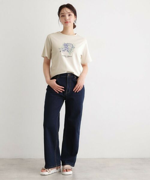 LAURA ASHLEY / ローラ アシュレイ カットソー | 【人気デザイン！汗染み防止／コットン100％】リリス柄 プリントTシャツ | 詳細6