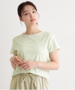LAURA ASHLEY / ローラ アシュレイ カットソー | 【接触冷感／マシンウォッシュ可】スウィート アリッサム柄スムースTシャツ