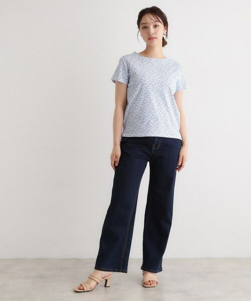 LAURA ASHLEY / ローラ アシュレイ カットソー | 【接触冷感／マシンウォッシュ可】スウィート アリッサム柄スムースTシャツ | 詳細3